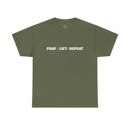 Christian Fitness Tee - Pray Lift Repeat Unisex Shirt