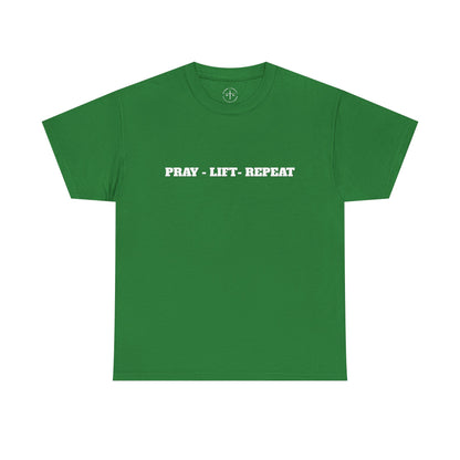Christian Fitness Tee - Pray Lift Repeat Unisex Shirt