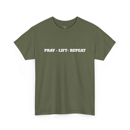 Christian Fitness Tee - Pray Lift Repeat Unisex Shirt
