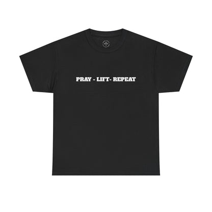 Christian Fitness Tee - Pray Lift Repeat Unisex Shirt