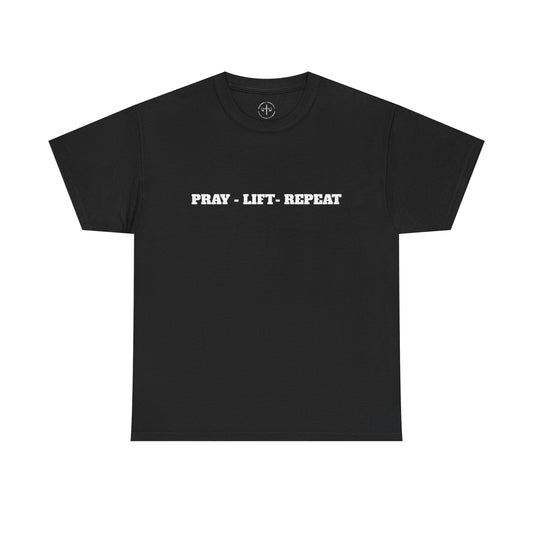 Christian Fitness Tee - Pray Lift Repeat Unisex Shirt